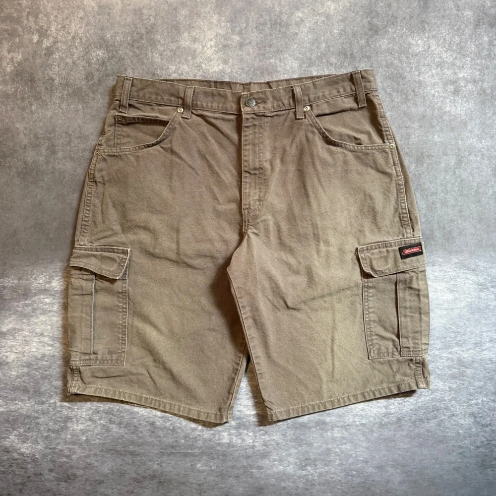 Dickies Mens Gray Cotton Canvas Cargo Shorts Size 36 Utility Workwear